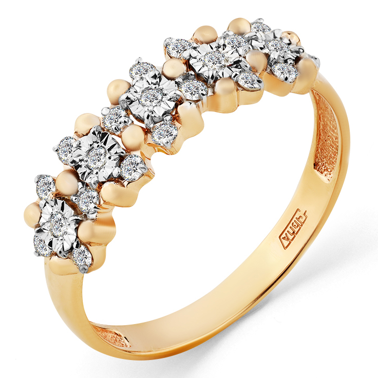 Кольцо, золото, бриллиант, 1-408458-00-00